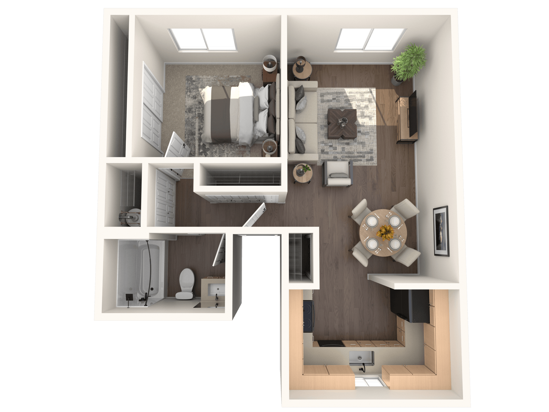1x1 LR2 floor plan